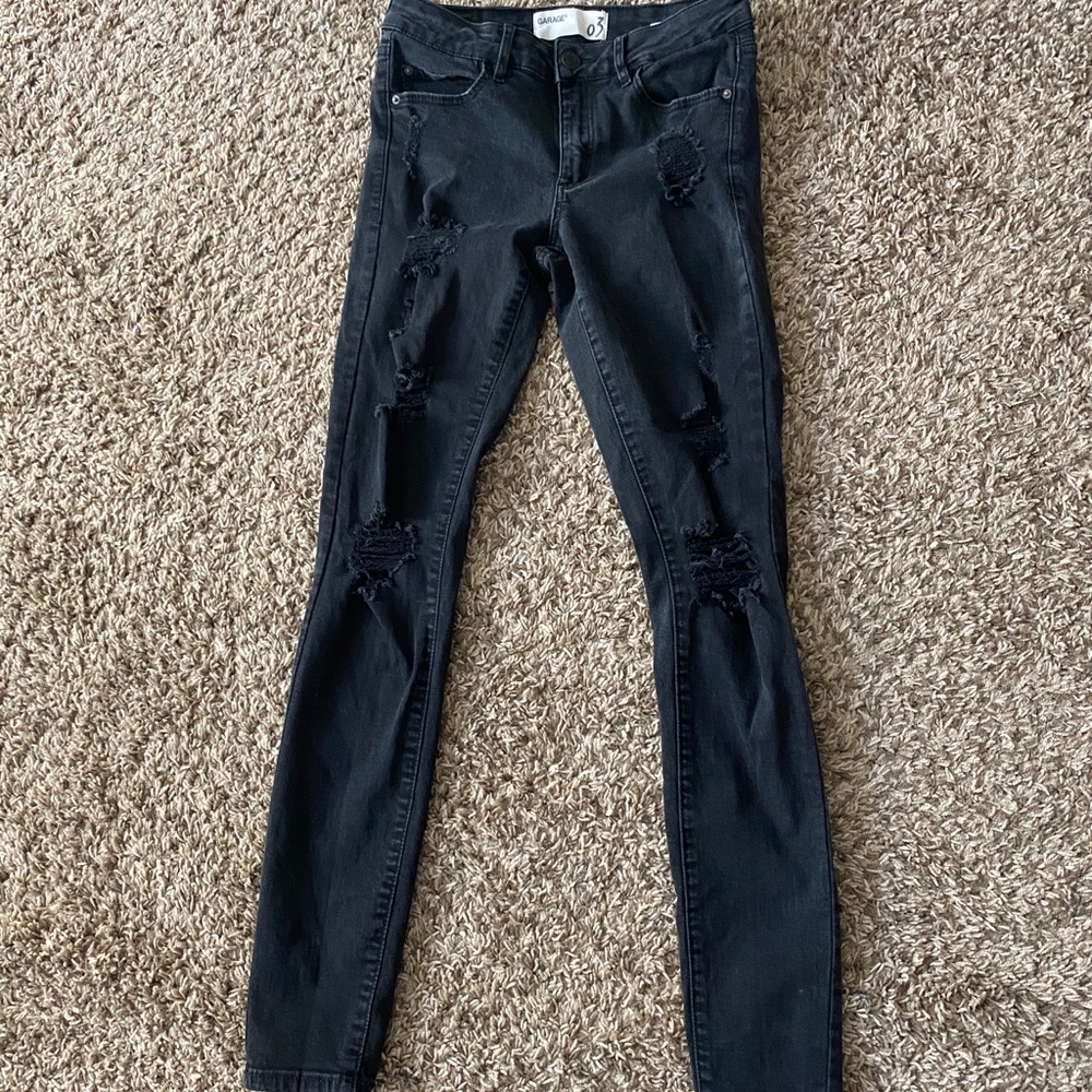 Garage black ripped jeans